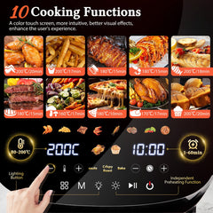 Airfryer XXL - heteluchtfriteuse - 8L - 2000W - Zwart •