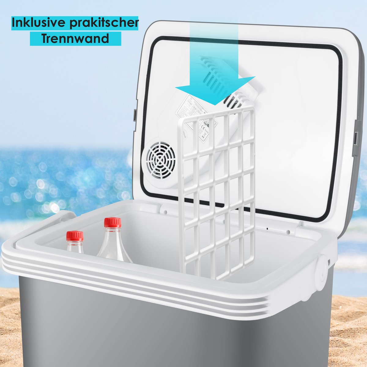 Koelbox Elektrisch – 12V en 230 volt - Coolbox - Frigobox - 32L – Grijs •