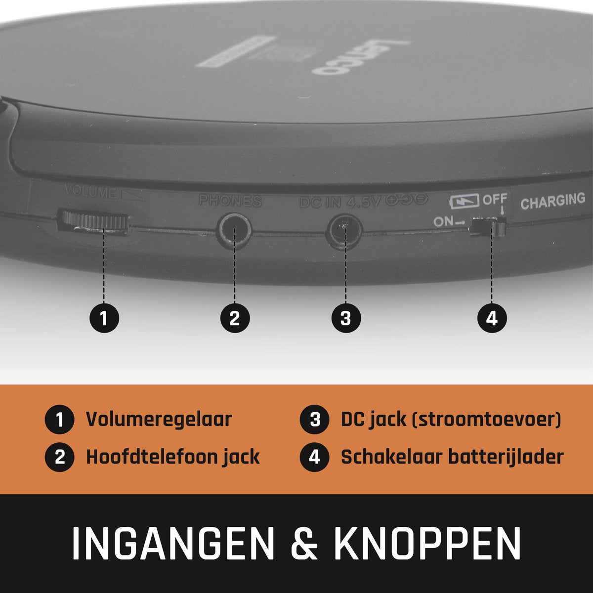 Lenco CD-200 Discman - Draagbare CD-MP3 Speler met Anti-Shock bescherming - Zwart