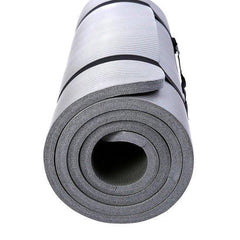 Yogamat - Fitness mat - Sportmat - Yoga mat extra dik - 185x60 cm - Grijs - TRESKO