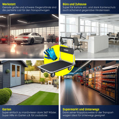 MASKO® Plateauwagen - Tot 300kg - Transportkar - Transportwagen - Zwart