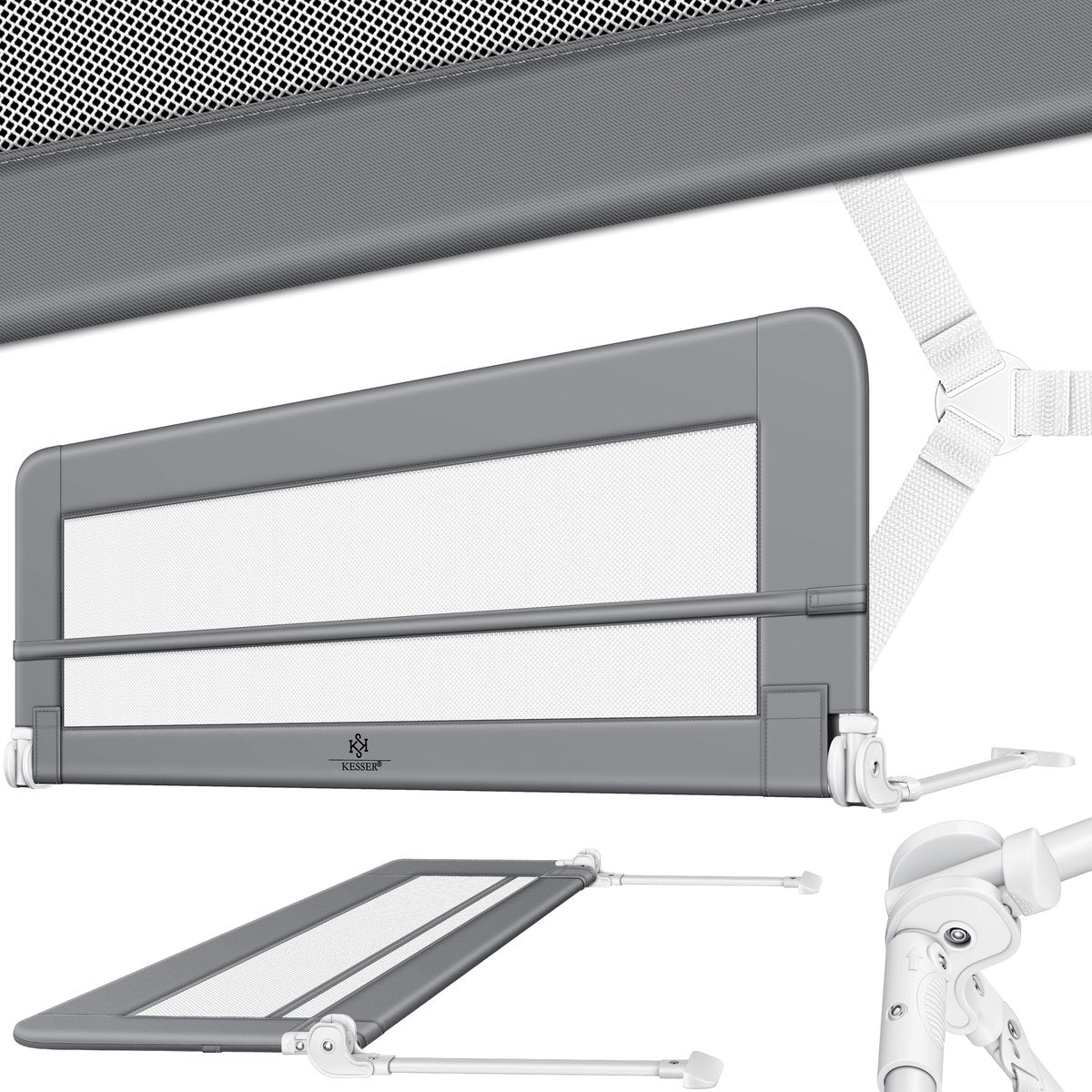 KESSER® Bedhekje - Kinderbedhek - Babybedhek - 150cm - Lichtgrijs