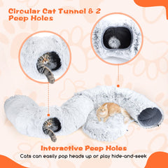 Kattentunnel - Kattenspeelgoed - Kattenspeeltjes - Grijs - Nobleza •