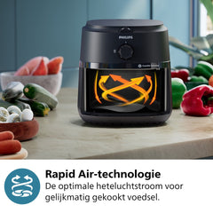 Philips 1000 Series Airfryer - NA120/00 - Draaiknopbediening - 4.2L - Tot 4 Personen - Zwart