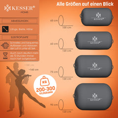 KESSER® Airtrack Turnmat - Gymnastiek Rol - 120x75cm - Antraciet •