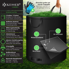 KESSER® Tuinafvalzak - Sterke Tuinzak - Bladzak - 2x500L - Zwart