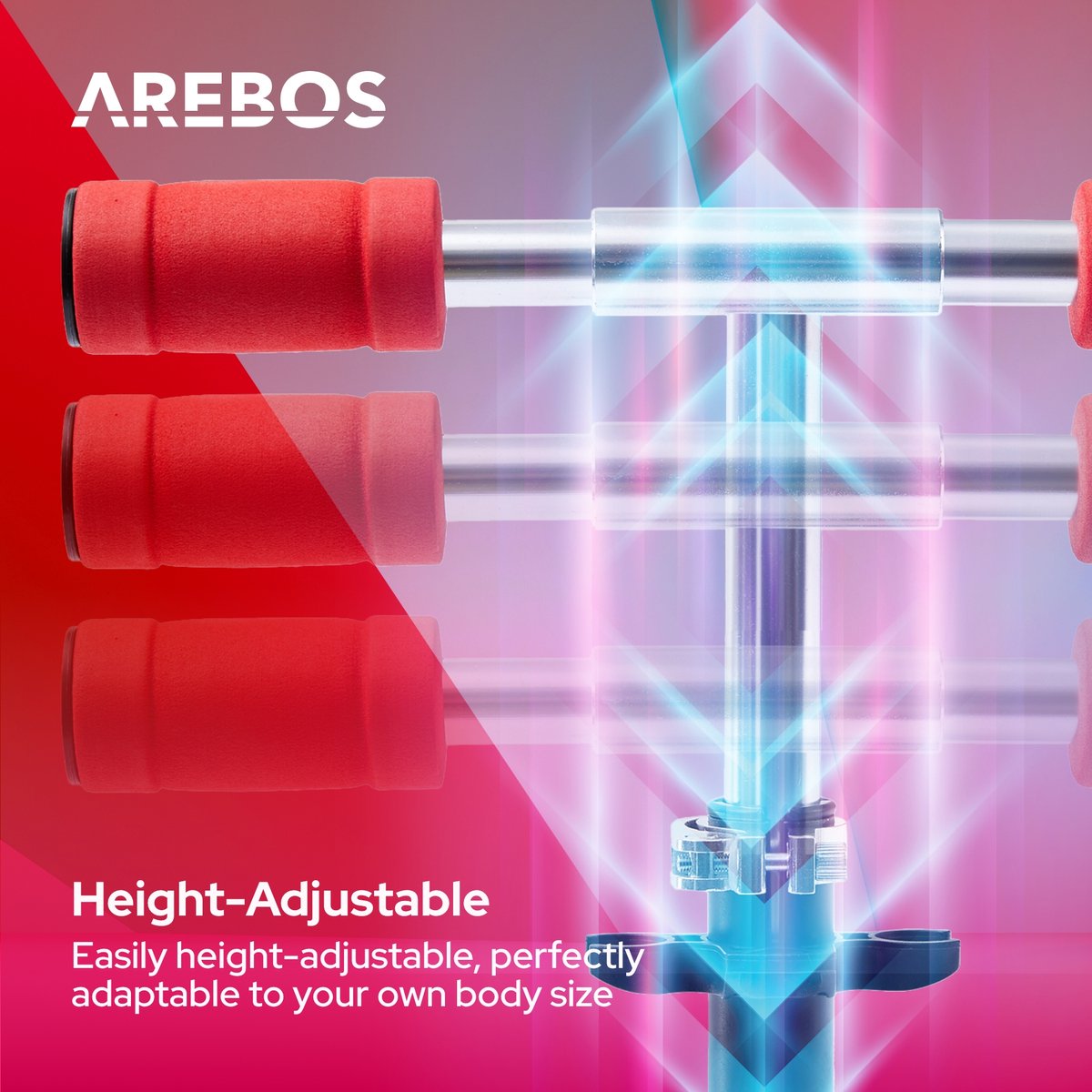AREBOS Stepjes - Kinderstep - Voor Jongens en Meisjes vanaf 8 Jaar - tot 100kg - Rood