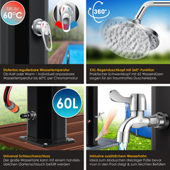 KESSER® Buitendouche - Tuindouche - Solar - 60L - Zwart