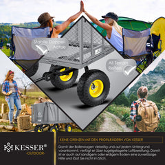 KESSER® Tuinkar - Bolderkar - 550 kg belastbaar - Grijs •