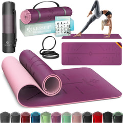 Yoga mat - Fitness mat - Sport mat - Anti slip - Extra dik - Paars