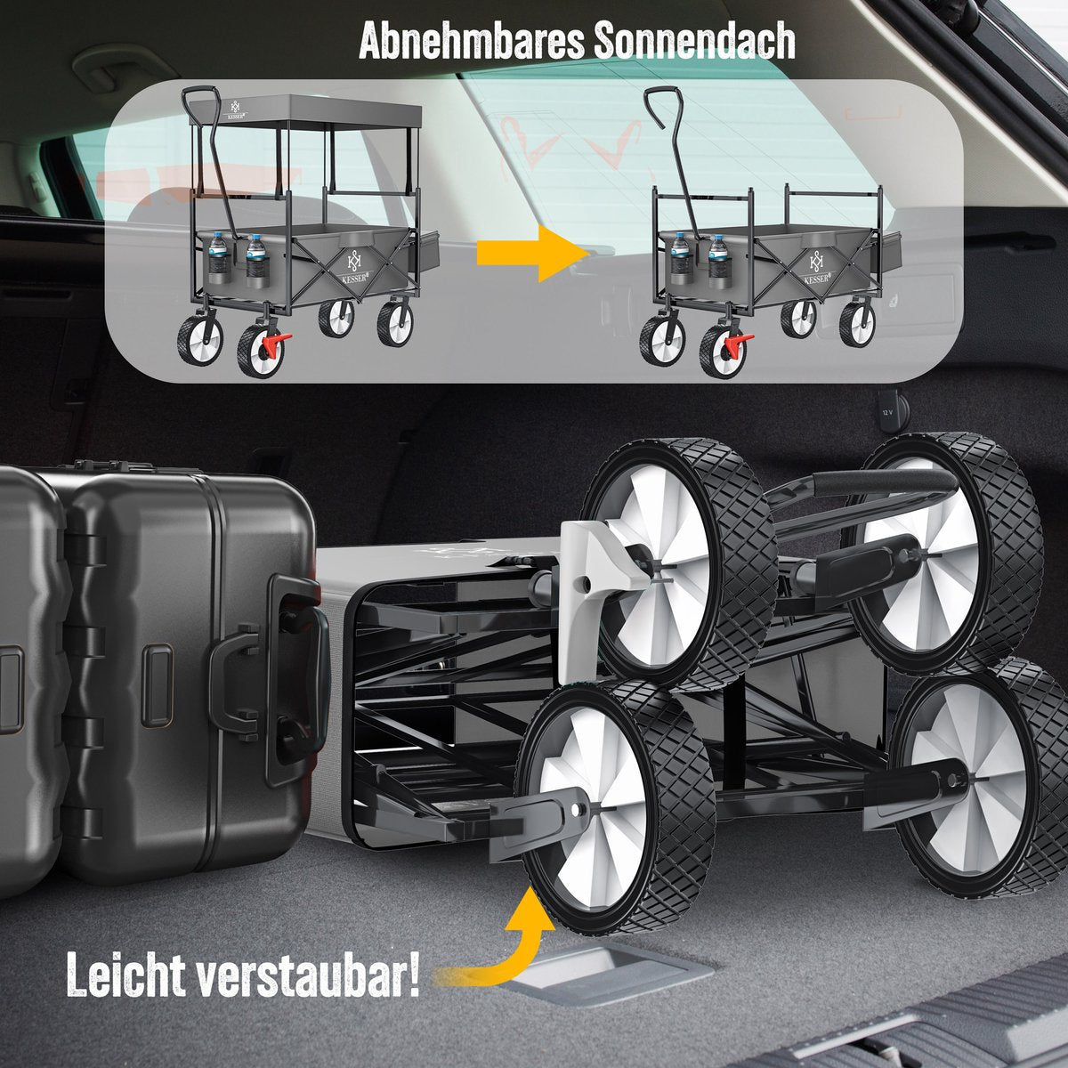 KESSER® Bolderkar - Opvouwbaar - Bolderwagen - Grijs