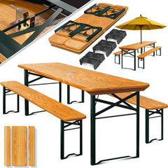 KESSER® Biertafel - Picknicktafel - Opvouwbaar - Bruin - 170x46x75cm