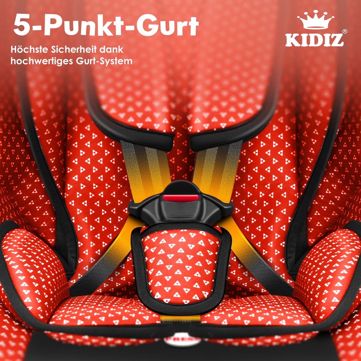 KIDIZ® Autostoeltje - 5-punts veiligheidsgordel - Rood