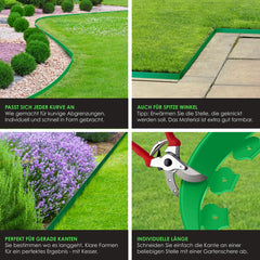 KESSER® Rollborder Flexibele Gazonrand kunststof Borderrand met grondankers + handschoenen, | hoogte: 5cm, lengte: 10m, 20m, 30m, 40m, 50m