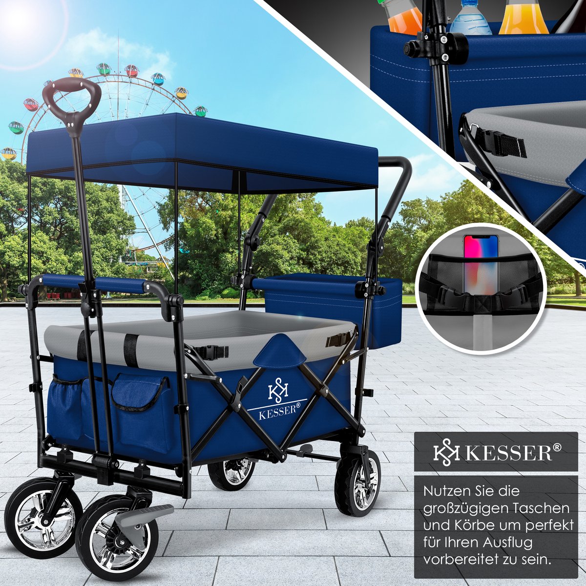 KESSER® Bolderkar - Opvouwbaar - Bolderwagen - Blauw •