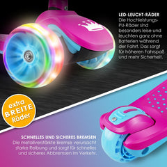 KIDIZ® Kinderstep - Opvouwbaar - Verstelbaar - City Scooter - Roze