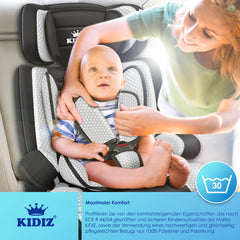 KIDIZ® Autostoeltje - 5-punts veiligheidsgordel - Grijs