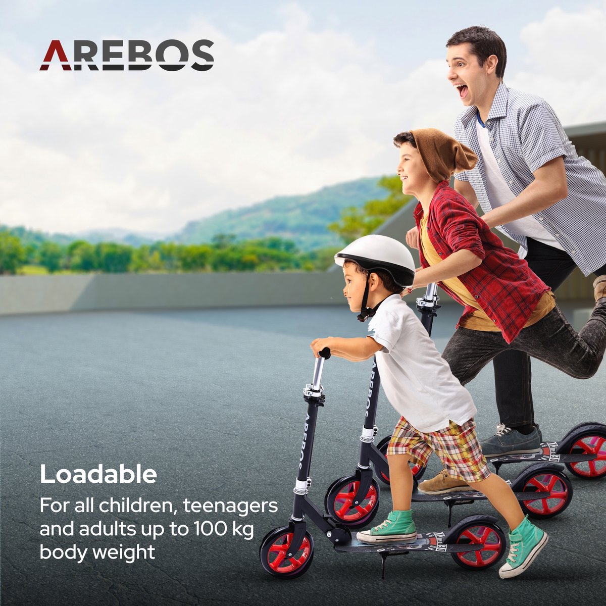 AREBOS Stepjes - Kinderstep - Voor Jongens en Meisjes vanaf 8 Jaar - tot 100kg - Rood