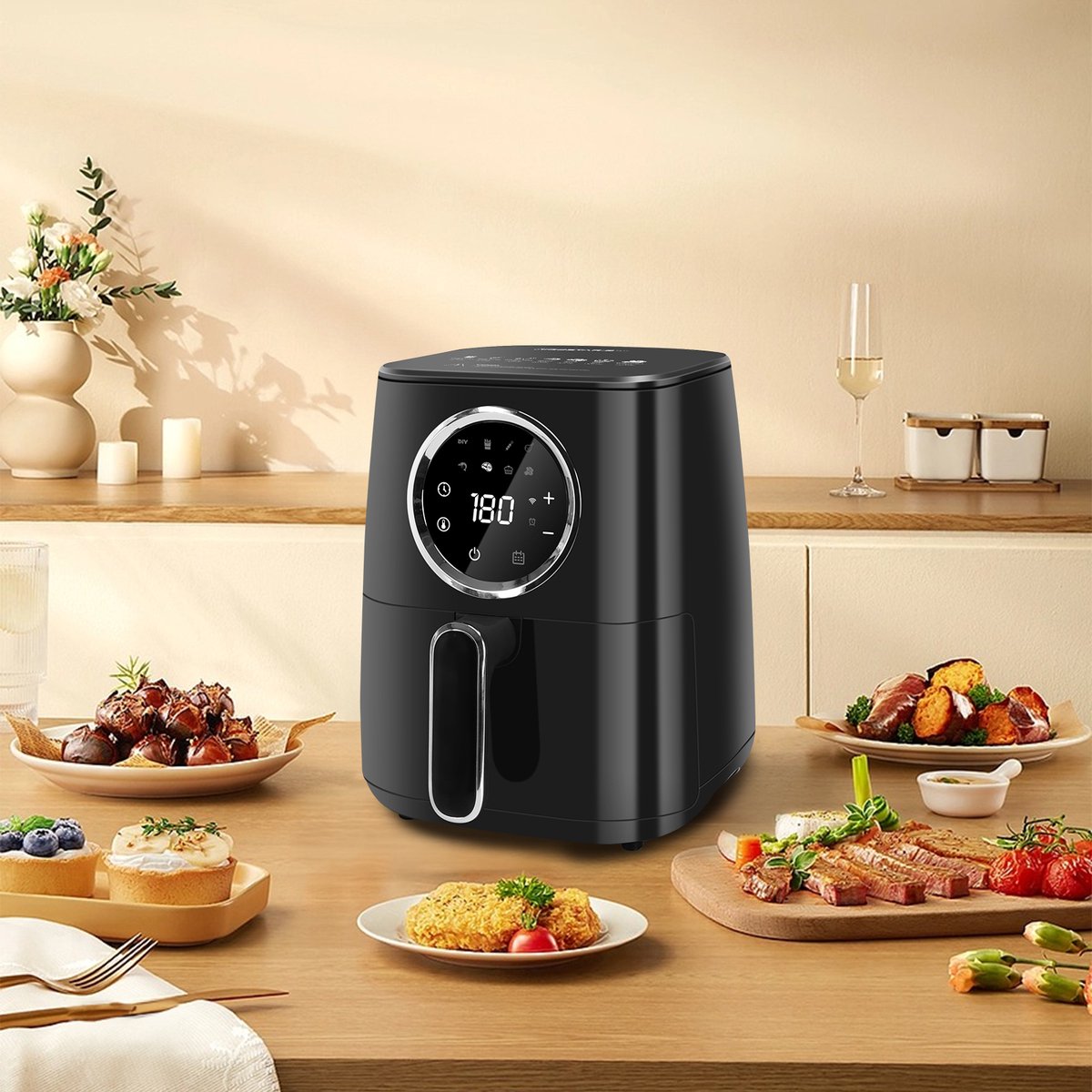 Aigostar Airfryer - Heteluchtfriteuse - 4,5L - 1400W - Zwart