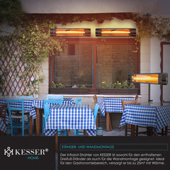 Infrarood Verwarming - Terrasverwarmer - Elektrische Heater - Zwart - KESSER®