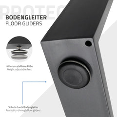 Tafelpoten - Metaal - 60x72 cm - Antraciet - ECD Germany