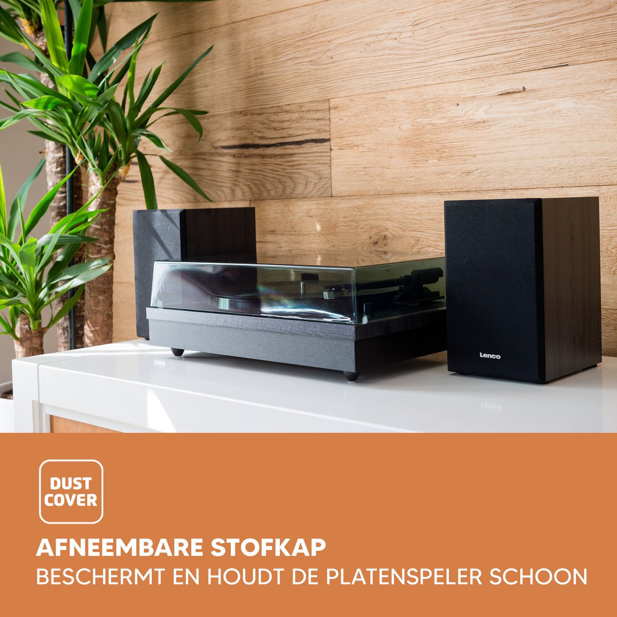 Lenco Platenspeler met Bluetooth - Twee externe Speakers - Auto-stop - LS-300BK - Zwart •