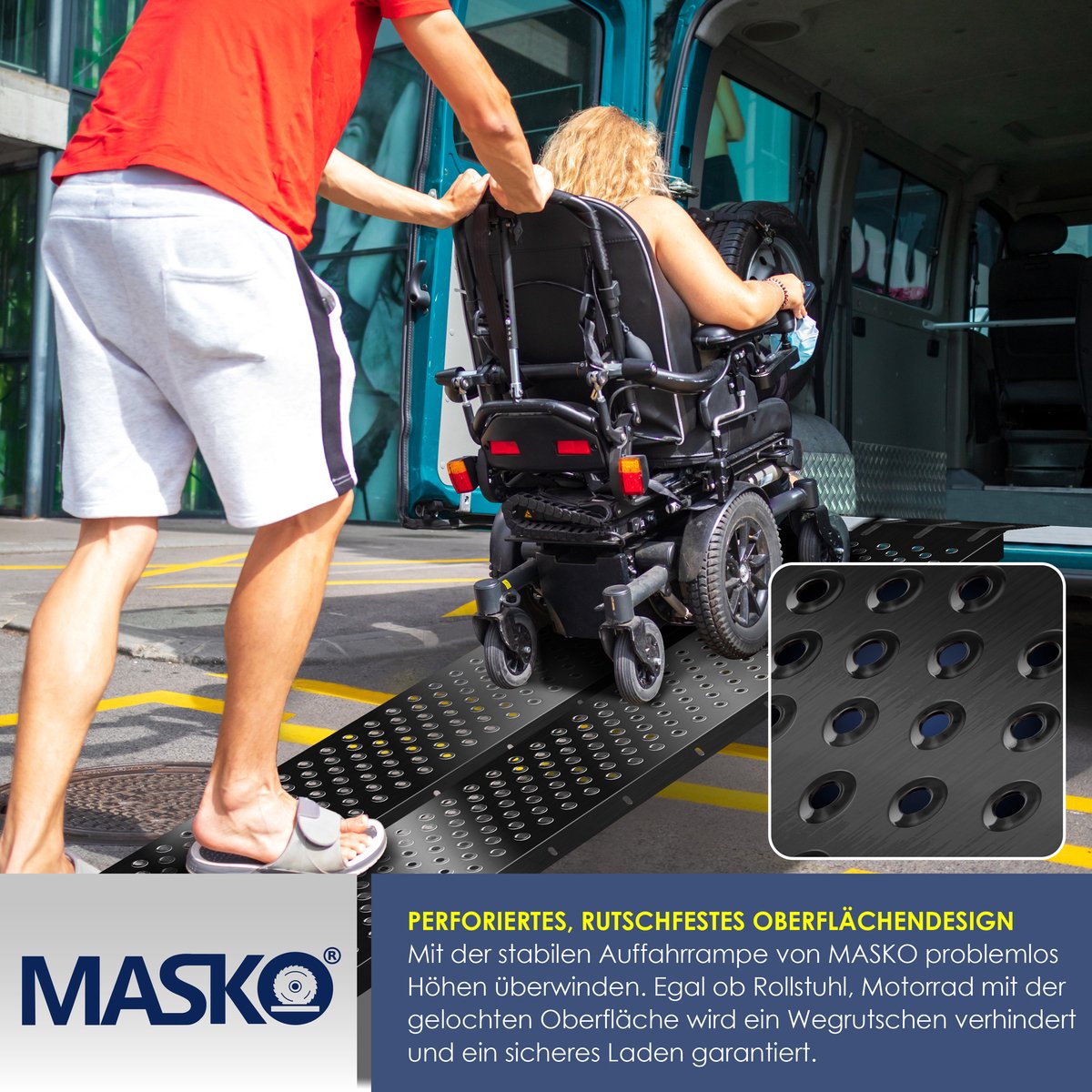 MASKO® 2X Oprijplaat - Antislip - 200kg per plaat - Zwart
