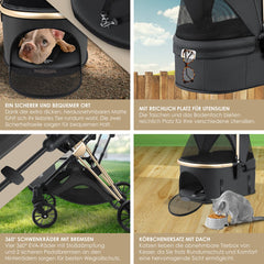 LOVPET® Hondenbuggy 2in1 Huisdieren - Wandelwagen - Zwart