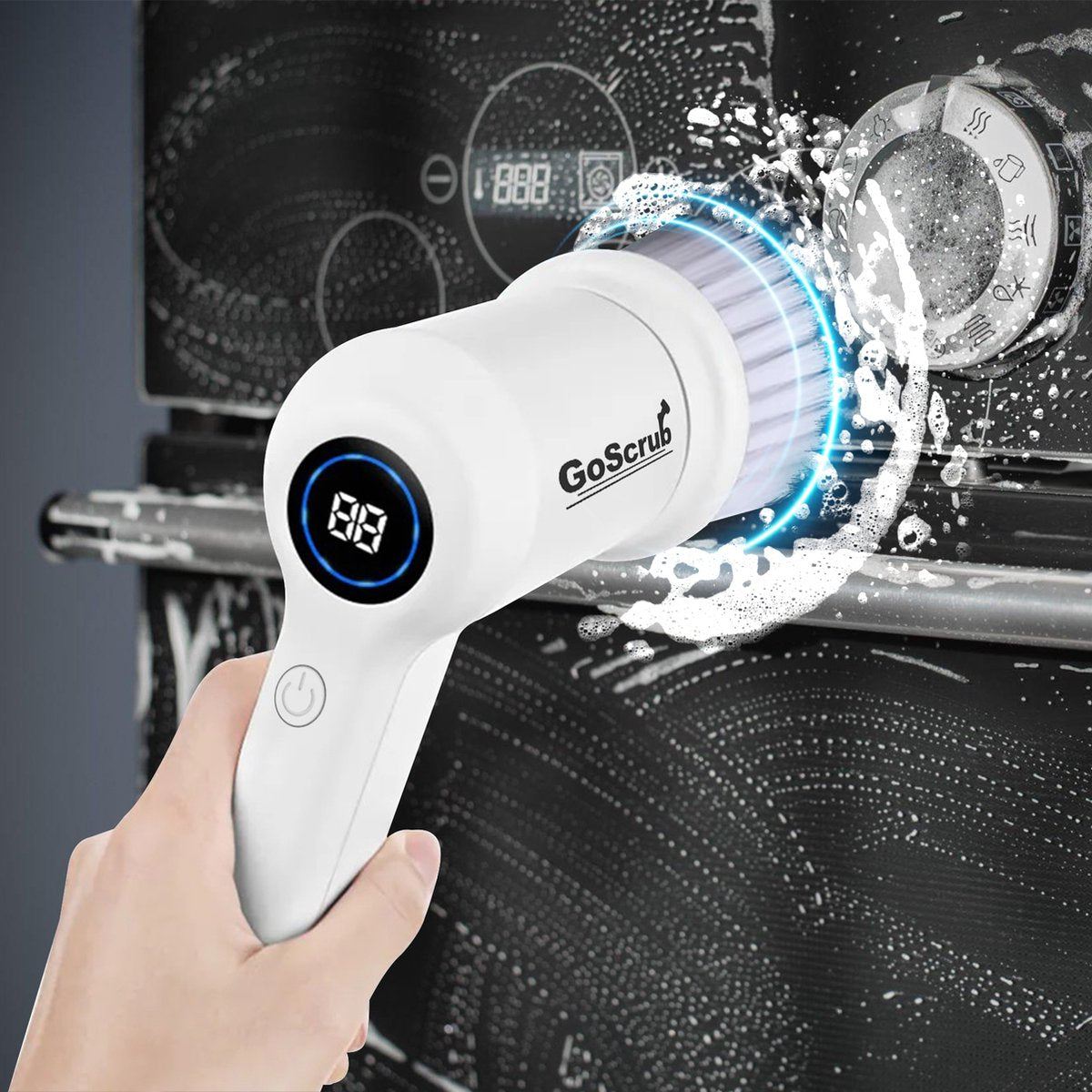 Elektrische Schoonmaakborstel – Elektrische Schrobber - Schrobborstel – Wit - Mini - GoScrub® •