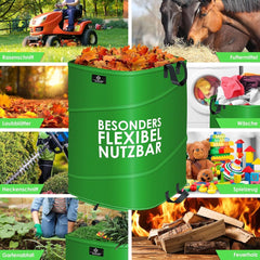 KESSER® Pop-up-tuinzak, 219 liter, inclusief handschoenen, zelfstaand met handgrepen, stabiel, robuust en opvouwbaar, voor het snijden van gazon, tuinzakken voor tuinafval, groen snijden