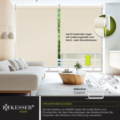 KESSER® Klemluifel - Balkonluifel - Rolgordijn - 100x240cm - Beige