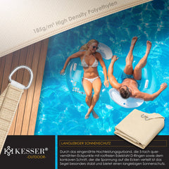 KESSER® Schaduwdoek 3x3x3m - Zonnezeil - Driehoek - Waterafstotend - Creme