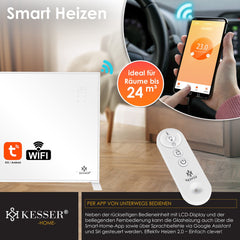 Infrarood verwarmingspaneel - Elektrische Kachel - 350W - Wit - KESSER®