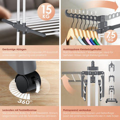 KESSER® Droogrek inklapbaar - Wasrek - Wit / Antraciet
