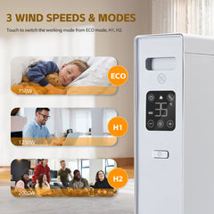 Elektrische Kachel - Heater - Convectorkachel met thermostaat - 2000W - Wit - Aigostar