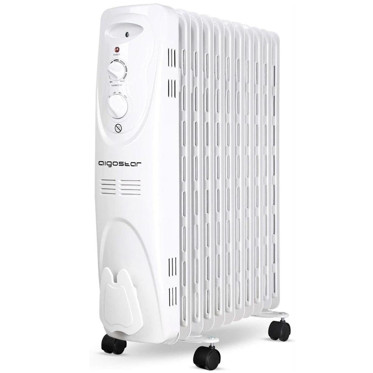 Olieradiator - 2300W Heater - Elektrische kachel - met Thermostaat - Wit - Aigostar