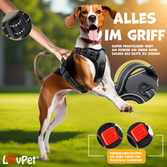LOVPET® Reflecterende Hondentuigje - Hondenharnas - Antraciet - S