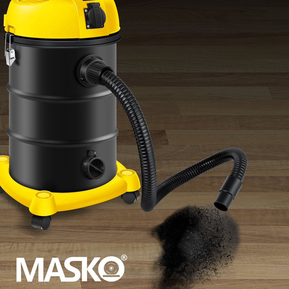 MASKO® Industriële stofzuiger 2300W - Droog- & Natzuigen - Geel