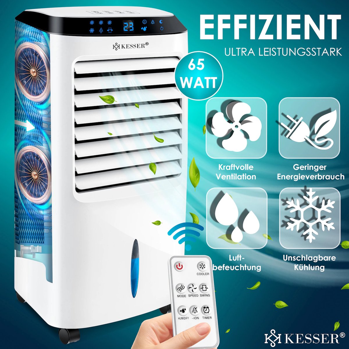 KESSER® 4in1 Mobiele airconditioning - Luchtontvochtiger - Wit •