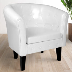 Fauteuil met armleuning - Relaxstoel -  Wit - MIADOMODO