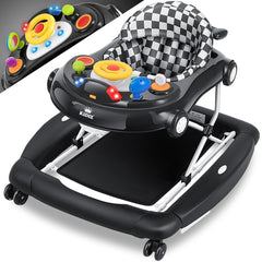 KIDIZ® 4in1 Baby walker - Loopstoel - Loopwagen - Opvouwbaar - Zwart