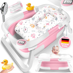 KIDIZ® Babybadje Opvouwbaar met Thermometer - 0-12 Maanden - Roze