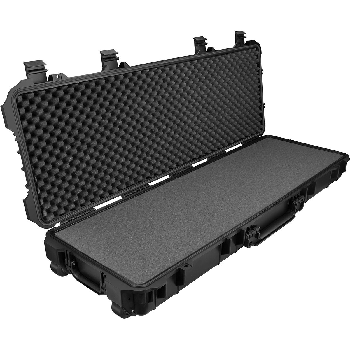tectake® - Universele box koffer lang - Camerakoffer - Draagbaar (3 handgrepen) - Incl. schuimstof, 2 wielen en knipsluitingen - Harde schaal - 113,5 x 41 x 16 cm - Trolley