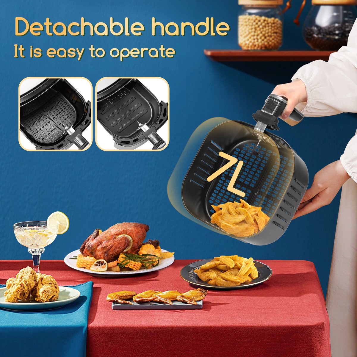 Aigostar Airfryer - Heteluchtfriteuse - 7L - 1900W - Zwart