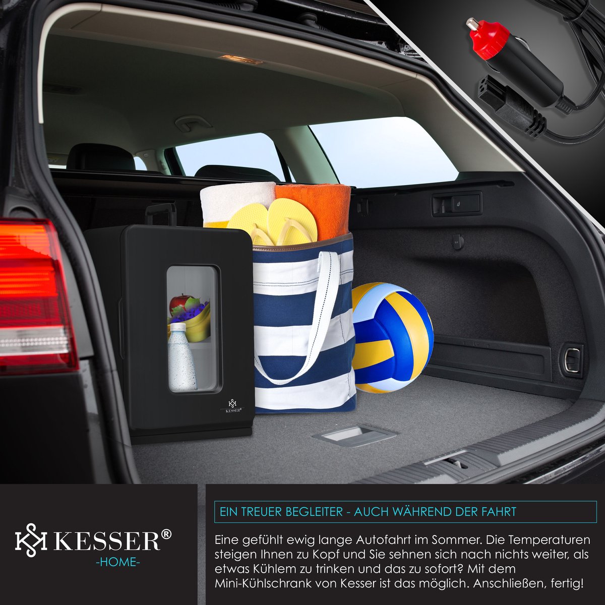 KESSER® Mini-koelkast - 15 Liter - 5-65°C - Zwart