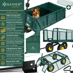 KESSER® Tuinkar - Bolderkar - 550 kg belastbaar - Groen