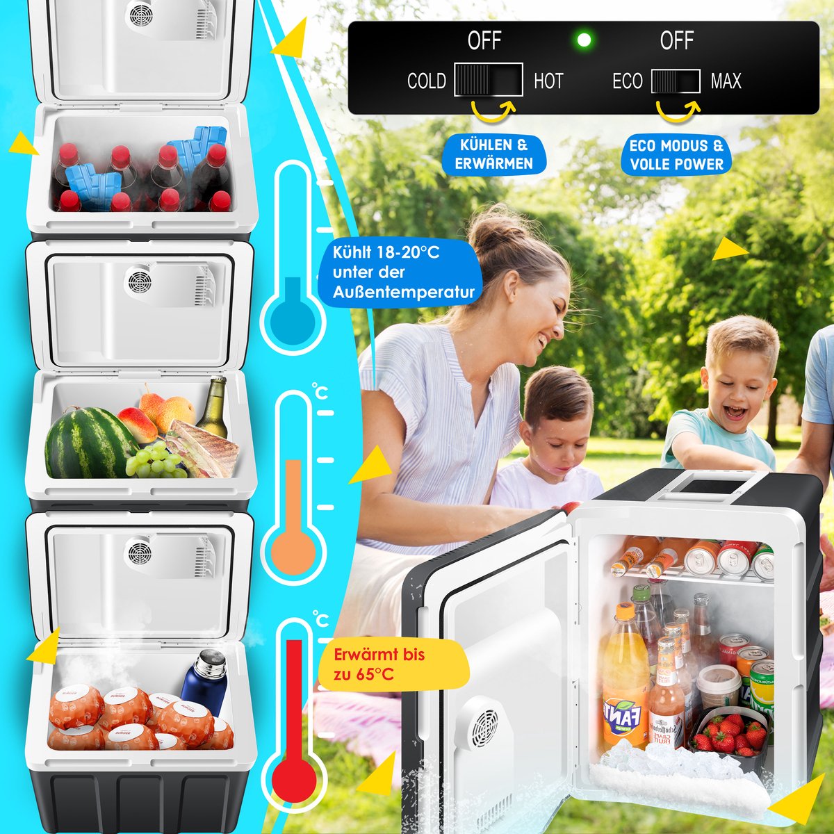 KESSER® Thermo-Elektrische Koelbox – 40L – 12V/230V – Antraciet