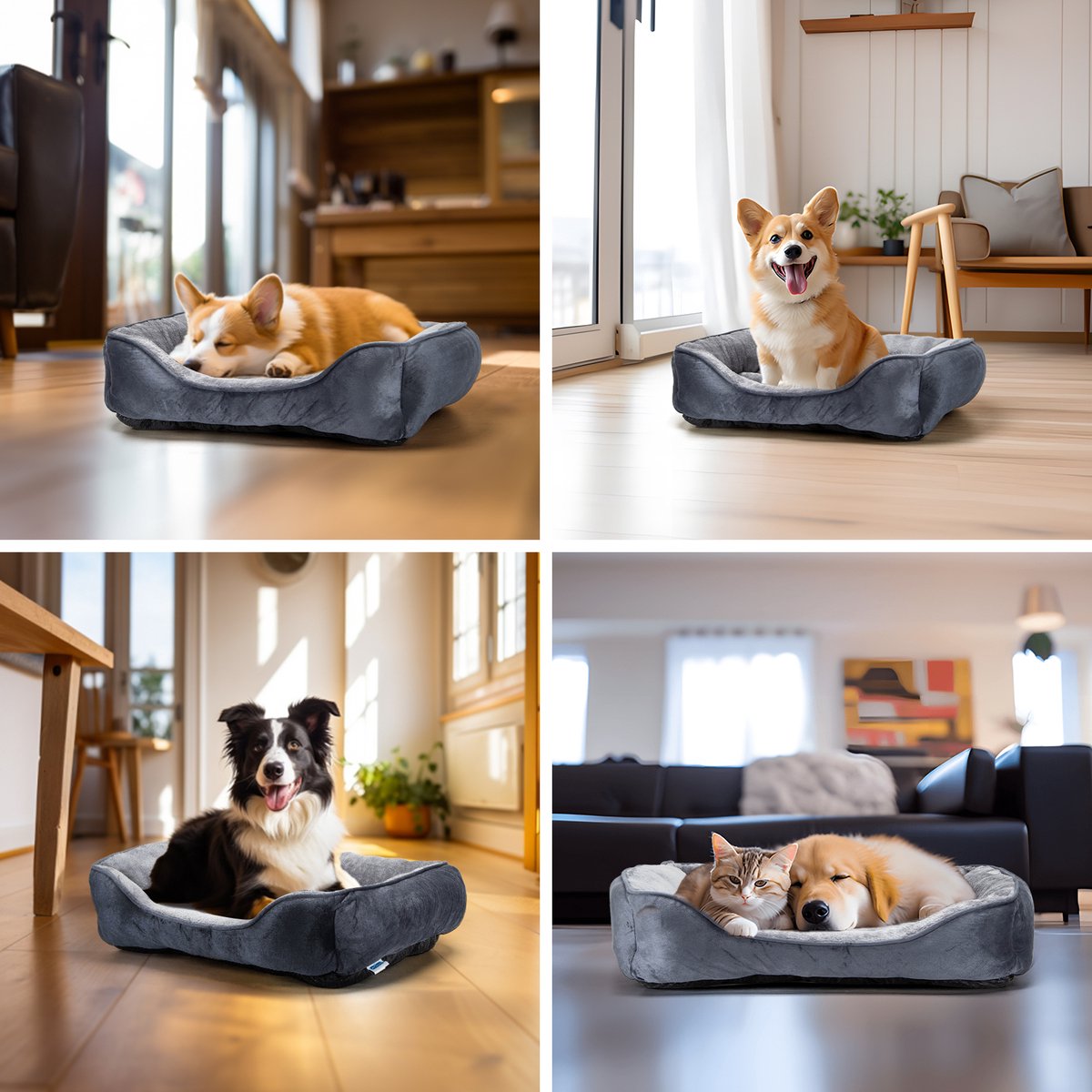 Nobleza Hondenmand - Hondenbed - 67x57x18 cm - M - Grijs