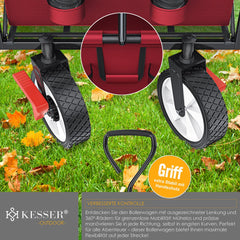 KESSER® Bolderkar opvouwbaar Bolderwagen tot 100 kg draagvermogen - Strandkar met massieve banden Transportkar - Bordeux