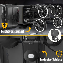 KESSER® Bolderkar GTS-9100 opvouwbaar met Dak tot 80 kg draagvermogen - Antraciet / Neongroen